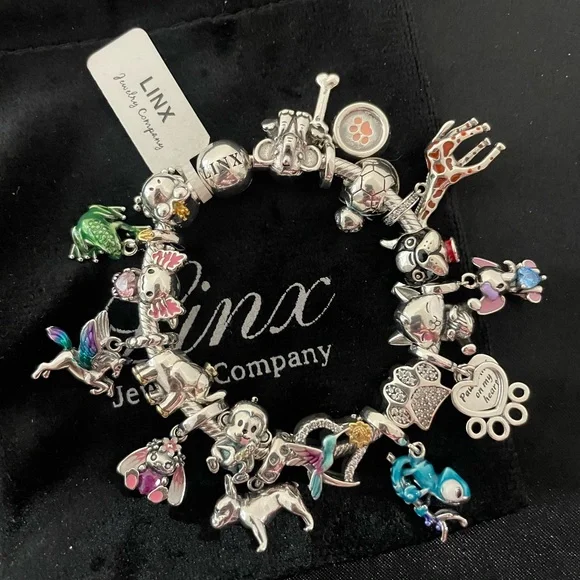 Linx Snake Chain Bracelet with Animal Themed Charms